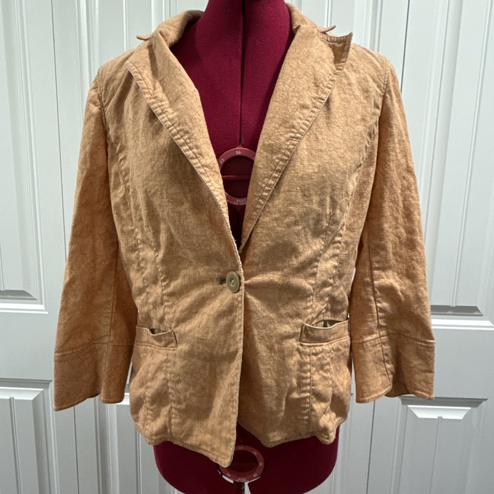 Eddie Bauer Women's Blazer Floral Orange Medium